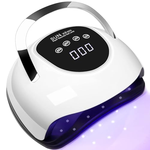 UV LED Nail Lamp, 220W Professional Nail Dryer, 4 Timer Settings, Touch Screen, White