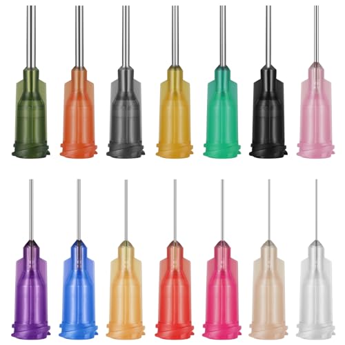 GOTRUST 140pcs 1/2 inch Stumpfer Spitze Dosiernadel, Dispensing Nadelsets, Spritzen Nadeln Stumpf, Blunt Syringe Needle, Spritzennadeln zum Nachfüllen von Tinten Kleber und Spritze