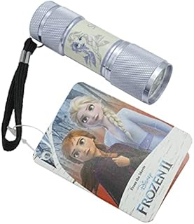 SRV Hub - Kids Aluminum 9 LED Torch with Colours Featuring Frozen Character Elsa for Girls 3+ Years - Frozen (Light Purple)