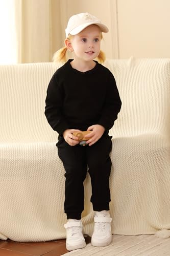 YOUNGER TREE Toddler Fall Outfits for Girl Long Sleeve Sweatsuit Top and Sweatpants Set Baby Girl Clothes3
