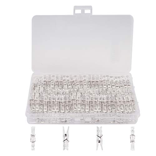 Lot de 100 mini pinces à linge en plastique transparent pour accrocher des chaussettes Cover