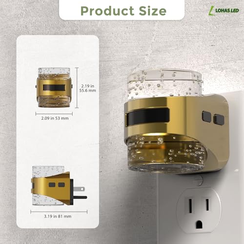 Image of L LOHAS LED Motion Sensor Night Light,2 Pack 5CCT Color Temperature Change Night-Light,Dimmable Night Lights Plug into Wall, Acrylic Bubble Nightlight with Dusk to Dawn Sensor for Bathroom Hallway