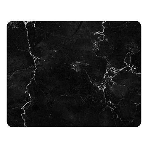 Alfombrilla para ratón Aspecto Mármol | 24 x19 cm | Alfombrilla de ratón tamaño estándar, Antideslizante | Sencilla Moderna | Aspecto Piedra Granito Blanco Negro | dv_676 Cover