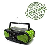Emergency Crank NOAA Weather Radio, Audio Speaker, RunningSnail AM/FM 4-Way Powered Radio with 4000mAh Battery, LED Flashlight, Reading Lamp, SOS Alarm and Cellphone Charger (Green)