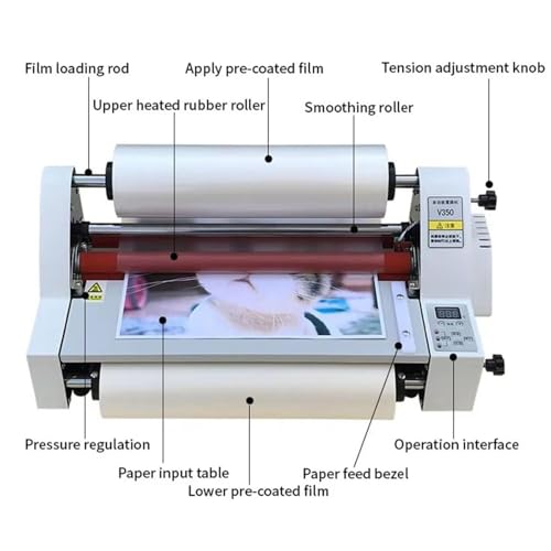 Hot and Cold Laminating Machine, Single/Double Sided hot Laminating Machine, Suitable for School Office Commercial use