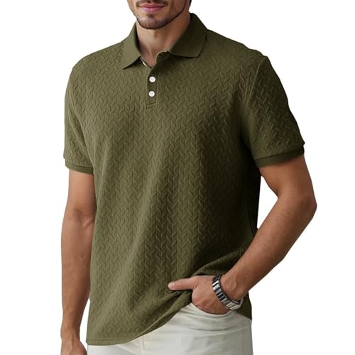 CoXuantion Polo Homme Manches Courtes Été Casual Poloshirt Slim Fit Golf T-Shirt Léger Décontractés Shirt Polo Sport Tops XXL,Vert