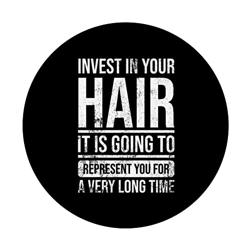 Invest In Your Hair Hairdresser Hair Stylist PopSockets Swappable PopGrip, Black - Image 3