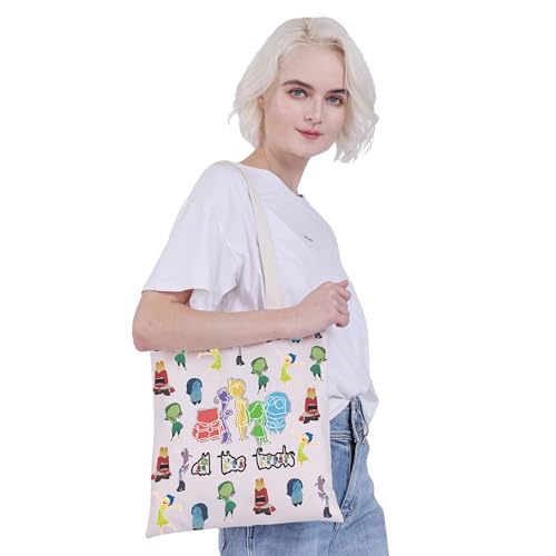 Bolso tote con personajes de dibujos animados y expresiones emocionales, CMNIM, para mujer miniatura 5