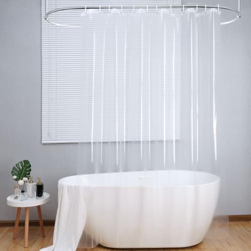Loti Living Duschvorhang PEVA transparent 180 x 200 cm wasserdicht schimmelfrei leicht mit Badezimmervorhängen-Ösen