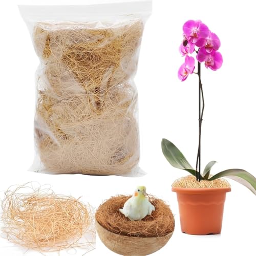 (約100/250/500g)ココヤシファイバー ココファイバー ココヤシ繊維 土隠し 天然素材 吸水 通気 水分維持 植物保護 野菜 花 栽培 鉢底石の代わり 園芸用品 有機ココヤシ繊維 (100g)