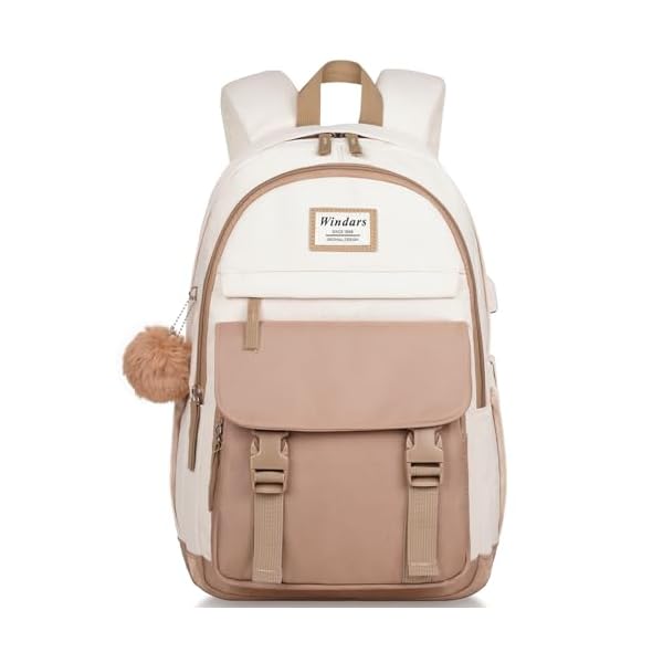 School-Backpack-for-Teen-Girls-Cute-College-Backpacks-for-Women-Students-Aesthetic-Bookbag-Large-156-Inch-Laptop-Bag-Middle-School-Travel-Back-Pack-Khaki-Beige WINDARS School Backpack for Teen Girls, Cute College Backpacks for Women Students Aesthetic Bookbag Large 15.6 Inch Laptop Bag Middle School Travel Back Pack (Khaki Beige)