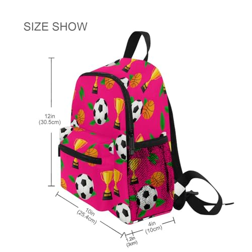 Sinestour Soccer Basketball Pink Toddler Backpack Kindergarten Preschool Backpack for Toddler Boys Girls Bookbag3