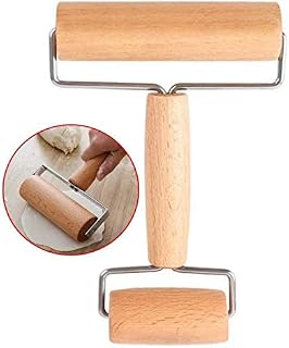 TIJAR Roller Pizza Baking Roller Wood Wooden Roller Home Non Stick Wooden Roller Wood Handle Rolling Pin for Kitchen Pizza Baking Dough