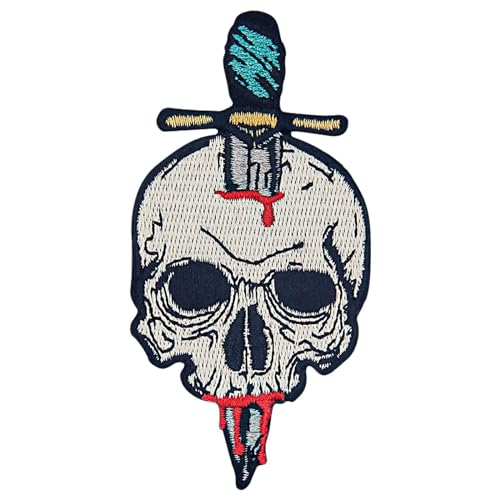 Parche termoadhesivo para la ropa, diseño de Esqueleto de la espada de terror