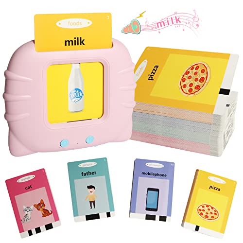 Tarjetas educativas Juguete Tarjetas Flash Hablando Juguete educativo para niños pequeños de 1 a 6 años, 112 hojas 224 palabras (Inglés - azul) Cover
