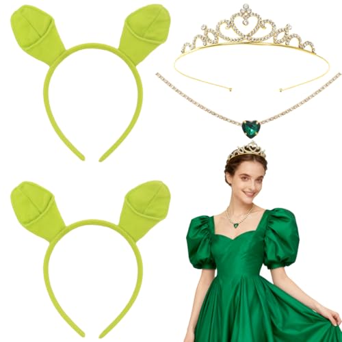 EduPlayte Conjunto de diademas con orejas de ogro verde, 4