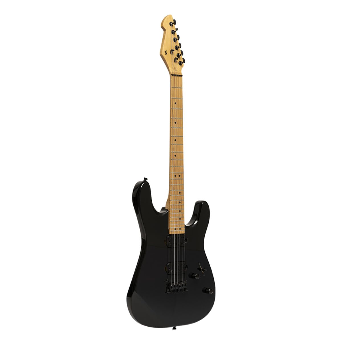 Stagg SEM-TWO H BK Metal Series Electric Guitar l Solid Mahogany Body l Black Finish