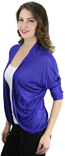 Image of ToBeInStyle Womens Open Front Casual Shrug Lightweight Layering Cardigan Sleeveless or Short Sleeve