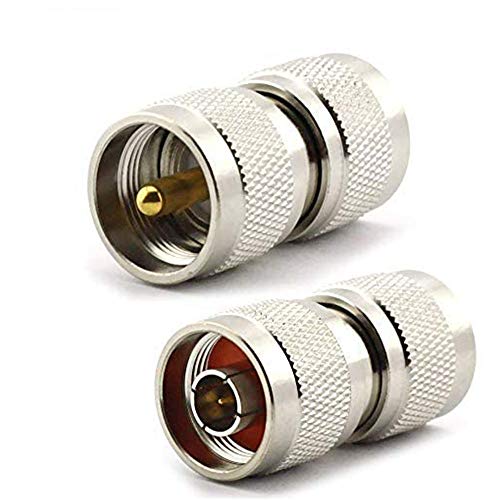 2 Connettori Coassiali UHF Maschio PL259 A Femmina SO239, Dritti, 50 Ohm, Placcati Oro E Nichel