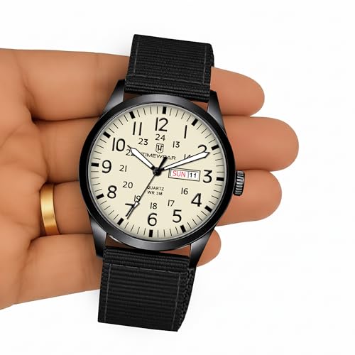 Image of TIMEWEAR Analog New Track Number Dial, Day Date Functioning, Nylon Fabric Strap Watch for Men