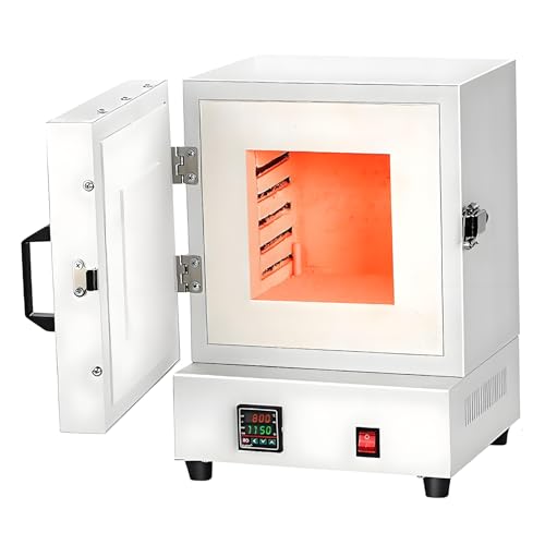 PxkVrin Four à Caisson Intelligent intégré, Four à moufle fermé - Four de décuisson Haute température 2102℉ 2000W pour travaux céramiques et fonderie de...