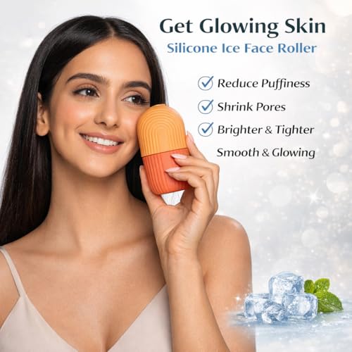 Image of Premium Silicone Ice Roller for Face & Body - Revitalizing Facial Contouring Tool for Natural Glow - Cooling Skin Massager for Tightening, De-Puffing & Acne Relief - Customizable Beauty Skin Care Tool