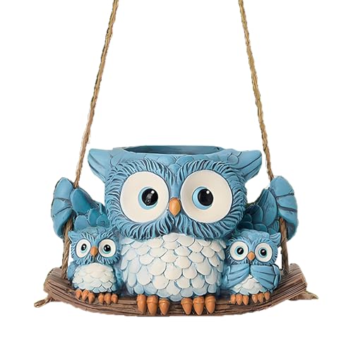 Shenrongtong Plante Suspendue en Forme de Hibou pour Plantes d'intérieur, Pot Mignon en Forme d'animal, Suspension en résine pour l'extérieur, Vase créatif pour décoration d'intérieur