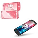 FIWWAT Switch Case for Nintendo Switch 2 (Glitter Clear) + 1 Pack Tempered Glass Screen Protector for Nintendo Switch 2 (2025)