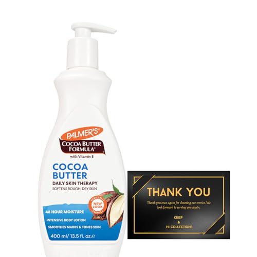 Palmer’s Cocoa Butter Body Lotion 400ml with Pump and Cosmetic Spatula – Daily Moisturiser with Vitamin E for Dry Skin – 48Hr Hydration, Smoothes Marks and Evens Skin Tone