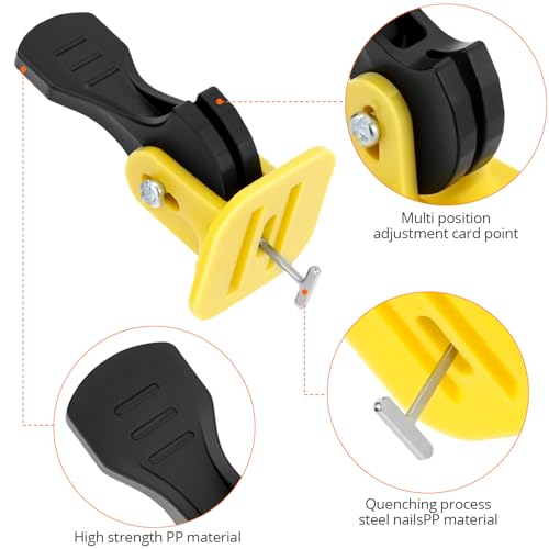 QWORK Tile Leveling System Kit, 100 Pcs Reusable Levelers, Floor Leveling Compounds 1/8", Steel Pin Tlie Tools, for 2mm to 4mm Tile Gaps, 8mm to 12mm Tile Thickness - Image 6