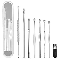 8 Pcs Ear Pick Earwax Removal Kit, Geengle Ear Cleansing Tool Set, Ear Curette Ear Wax Remover Tool with a Cleaning Brush and Storage Box
