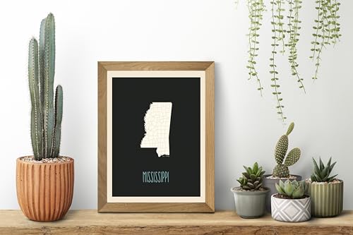 Mapa de EE. UU. infantil de Mississippi plastificado para pared 4