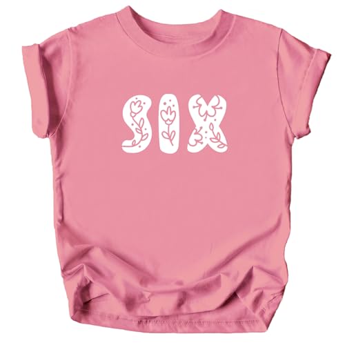 Image of Floral Numbers Ages 1-7 Birthday Girl Shirt for Baby & Toddler Youth Girls