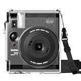 Fintie Protective Clear Case for Fujifilm Instax Mini 99 Camera - Crystal Hard PVC Cover with Removable Shoulder Strap, Clear