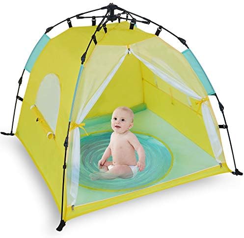 Bend River Automatic Instant Baby Tent with Pool, UPF 50+ Beach Sun Shelter, Portable Mosquito Net for Infant