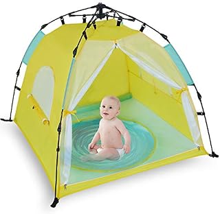 Bend River Automatic Instant Baby Tent with Pool, UPF 50+ Beach Sun Shelter