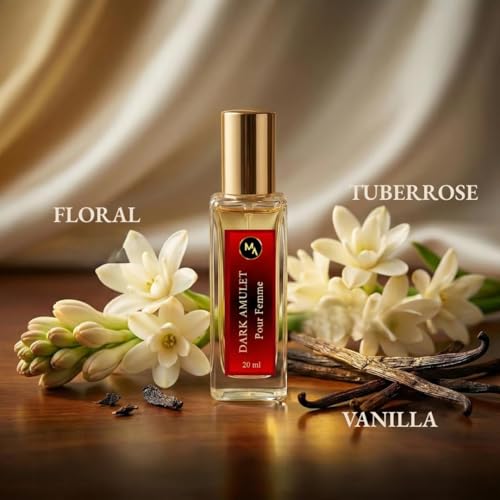 Image of MYSTIC AURA Dark Amulet Pour Femme | Perfume for Women | 20 ml | Floral Vanilla Fragrance, Travel Pack, Long-Lasting Luxury, Vegan & IFRA Compliant
