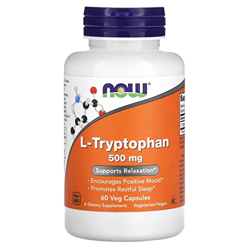 L-Tryptophan Triptofano 500mg Now Foods (60 Cápsulas Vegetarianas)