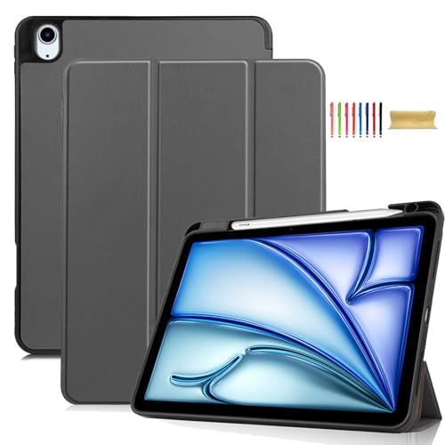 Étui iPad Pro 13 2024 gris coque silicone rigide protection fine