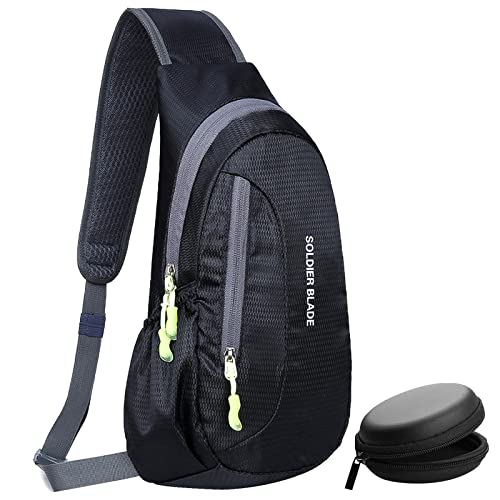 Impermeable Mochila de Pecho Hombro Bolso, Mochila Cruzada Impermeable Negro, Bolso Bandolera para Hombre Mujeres, Sling Bag Bolso de Pecho Hombre para Ciclismo Aire Libre Gimnasio Viajes Senderismo Cover