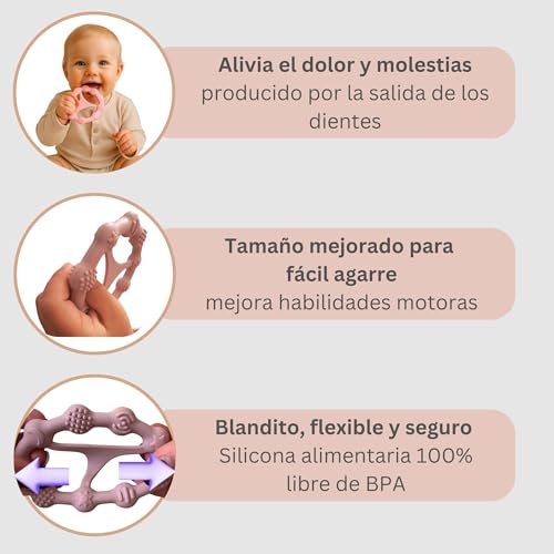 Miniatura 4 de Cunitin Baby Mordedor Bebe Refrigerante, Pack De 3 Mordedores Bebes 3-6meses, 6-12 Meses, Juguete Dentición A Partir De 3 Meses De Silicona Segura Y Libre De Bpa Con Texturas Y Fácil Agarre