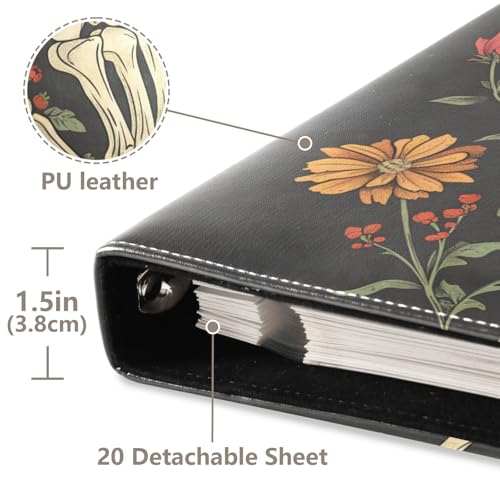 Álbum de fotos grande JIPONI con diseño de calavera de Halloween y cubierta de cuero, álbumes DIY para fotos de 4x6, 5x7 y 6x8 pulgadas, libro de recuerdos autoadhesivo para bodas, bebés y familia miniatura 4