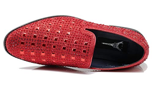Image of SPK11 Men's Vintage Fashion Rhinestone Designer Dress Loafers Slip On Shoes Classic Tuxedo Dress Shoes