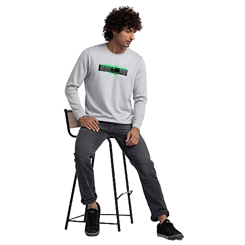 Image of Spykar Men's Cotton Round Neck Sweatshirt
