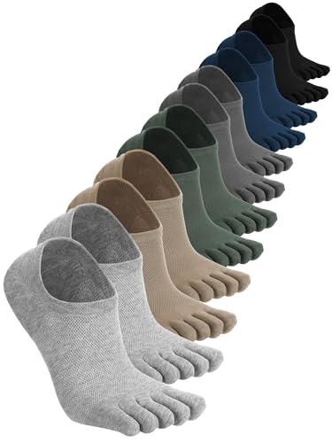 Image of Bencailor Women Toe Socks Cotton No Show Sock | 6 /12 Pairs Low-cut Socks with Toes Separated, Soft Breathable Cotton, Ankle Five-finger Sock for Running Athletic Daily Wear
