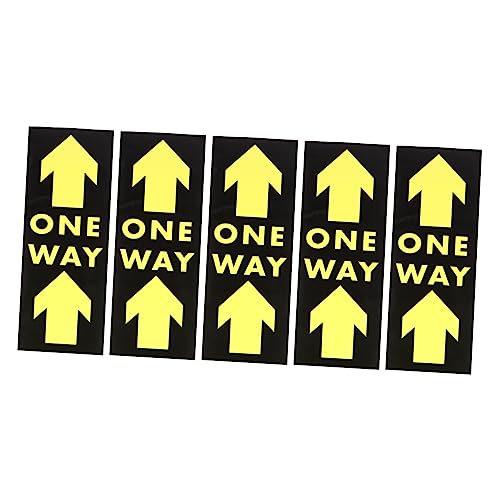 ARTIBETTER 5pcs Directional Arrow Sticker Safety Floor Sign Way Sign Floor Sticker Warning Decals Easy to Re-adjust