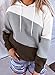 BLENCOT Women's Fall Color Block Sweatshirt Hoodies Long Sleeve Lightweight Cute Pullover Hooded Shirts and Blouses Gray XXL