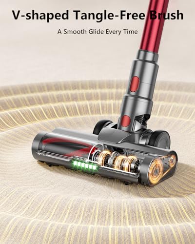 Image of Cordless Vacuum Cleaner, 580W 50Kpa 65Mins Vacuum Cleaner for Home, Stand-Free Stick Vacuum, OLED Display, Auto Scrap Dust Tech, Lightweight, Anti-Tangle Vacuum Cordless for Woodfloor Carpet Pet Hair