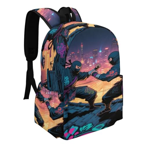 Ninja Duel Printed Backpack Water-Resistant Pack Stylish Bag Lightweight Travel Backpack2