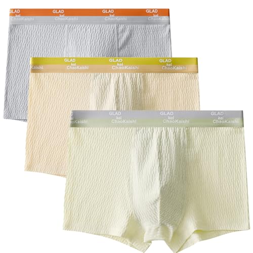 Bubble Cotton Men's Boxer Briefs, Men Trunks Comfort Stretch Soft Underwear, Men's 3 Pack Cotton Stretch Boxer Brief